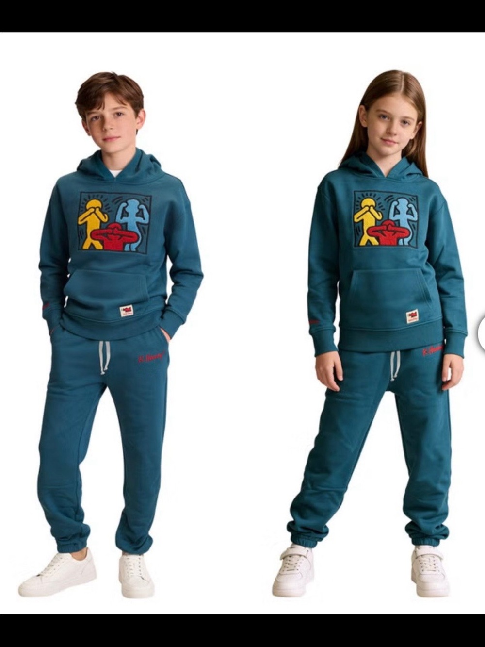 NWT Keith Haring Kids blue Hoodie and Sweatpants 2pcs set